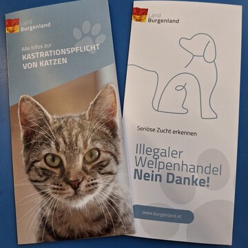 © Landestierschutz Burgenland Tierschutz-Broschüren des Landes Burgenland